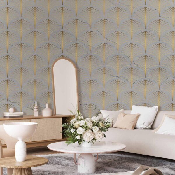 Fotobehang - Linear Pattern With Gold