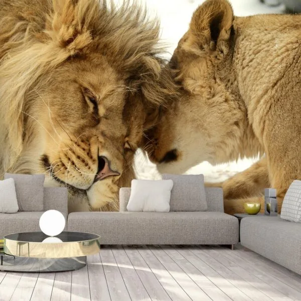 Fotobehang - Lion Tenderness
