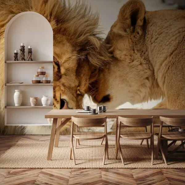 Fotobehang - Lion Tenderness