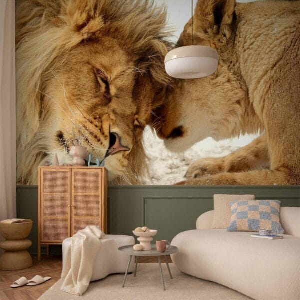 Fotobehang - Lion Tenderness