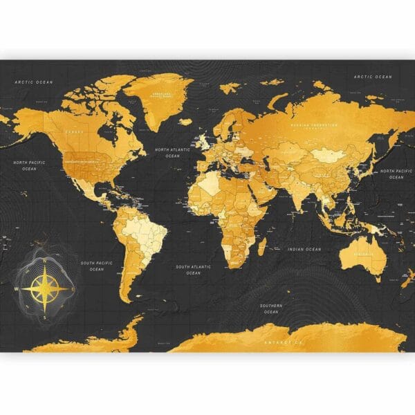 Fotobehang - Map: Golden World