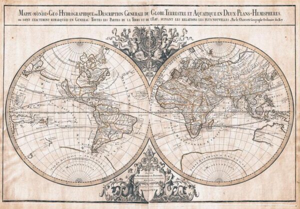 Fotobehang - Mappe-Monde Geo-Hydrographique