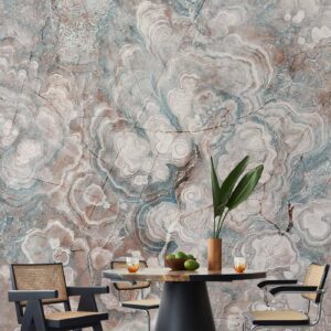 Fotobehang - Marble Flowers - Natural Stone Structures in Pastel Colours
