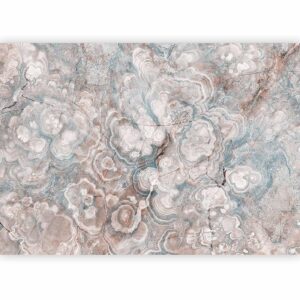 Fotobehang - Marble Flowers - Natural Stone Structures in Pastel Colours