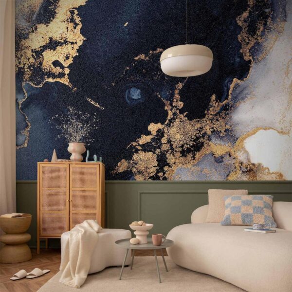 Fotobehang - Marble and Garnet - Abstract Textured Pattern Inspired by a Starry Sky