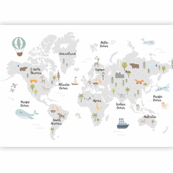 Fotobehang - Minimalist Map for Children's Room
