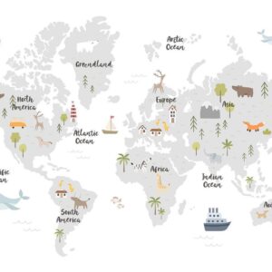 Fotobehang - Minimalist Map for Children's Room