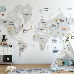Fotobehang - Minimalist Map for Children's Room
