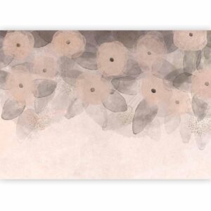 Fotobehang - Minimalist meadow - patterns on a delicate beige textured background