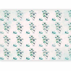 Fotobehang - Mint green nature - solid floral pattern with green leaves