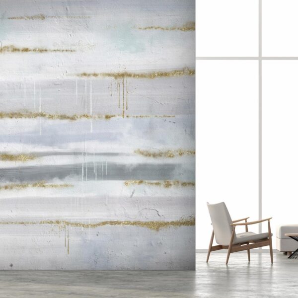 Fotobehang - Modernist background - abstract stripes pattern with gold patterns