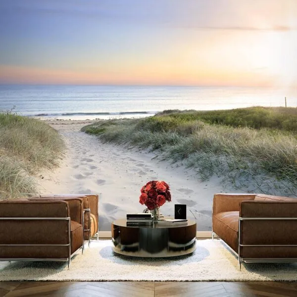 Fotobehang - Morning walk on the beach