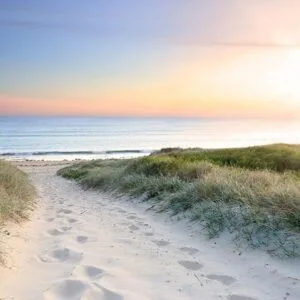 Fotobehang - Morning walk on the beach