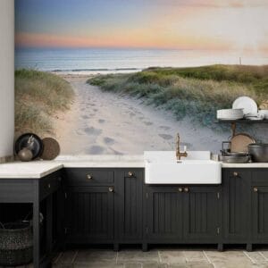 Fotobehang - Morning walk on the beach