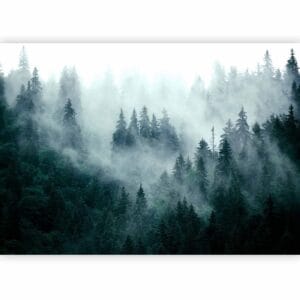 Fotobehang - Mountain Forest (Dark Green)