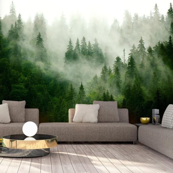 Fotobehang - Mountain Forest (Green)