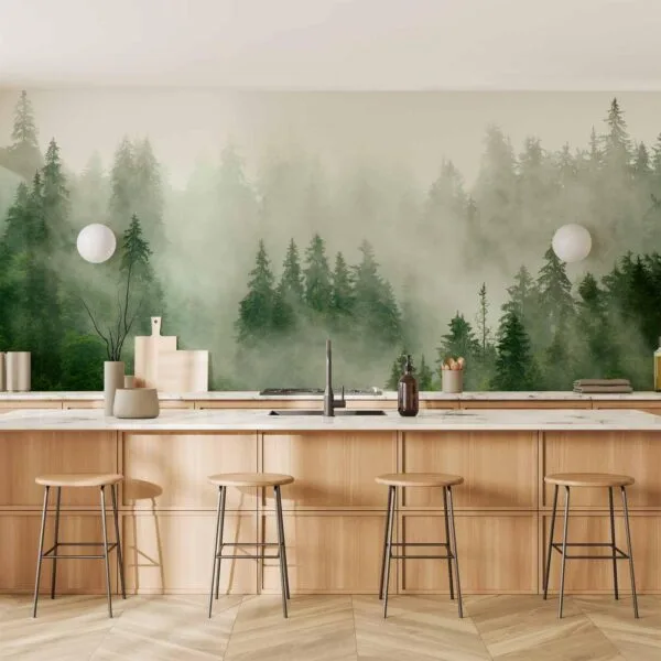 Fotobehang - Mountain Forest (Green)