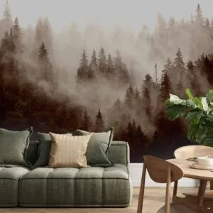 Fotobehang - Mountain Forest (Sepia)