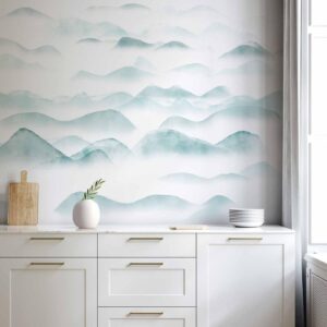 Fotobehang - Mountains in the Fog