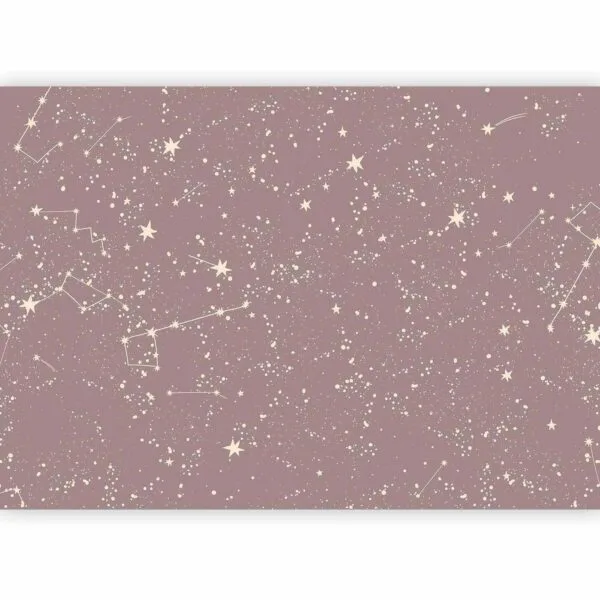 Fotobehang - Night Sky - Artistic Constellations and Stars in Pastel Shades