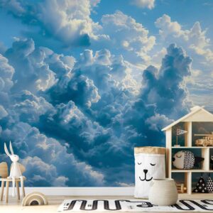 Fotobehang - Ocean in the Air: Waving Clouds Reflecting Morning Light