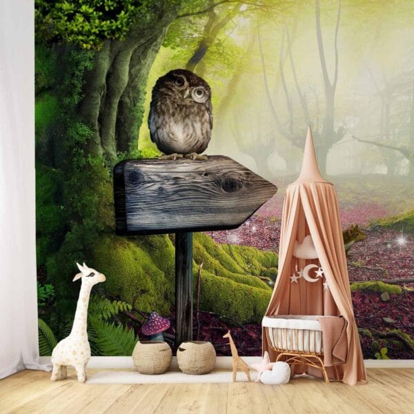 Fotobehang - Owlish corner