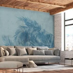Fotobehang - Palm Trees in Blue