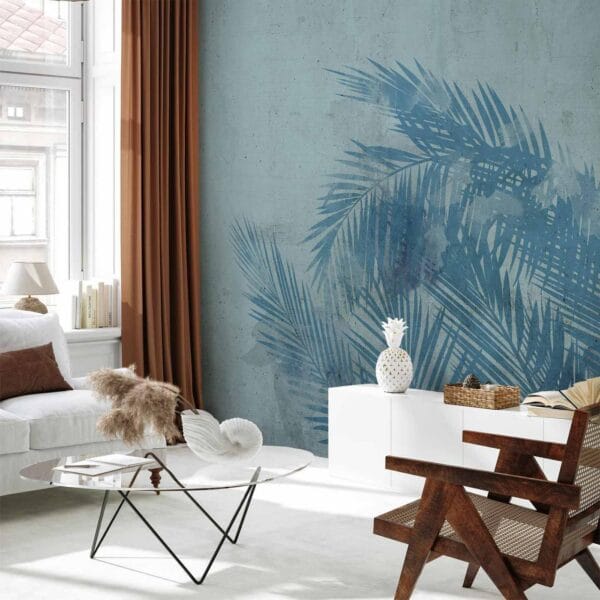 Fotobehang - Palm Trees in Blue