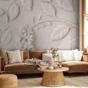 Fotobehang - Paper Flowers (Cream)