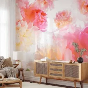 Fotobehang - Pastel peonies