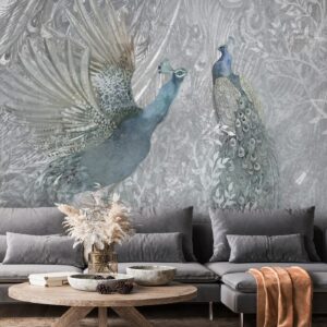 Fotobehang - Peacocks Dancing - Second Variant