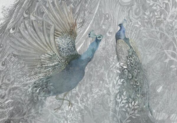 Fotobehang - Peacocks Dancing - Second Variant
