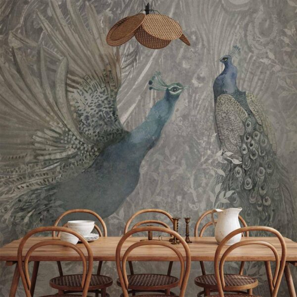 Fotobehang - Peacocks Dancing - Second Variant