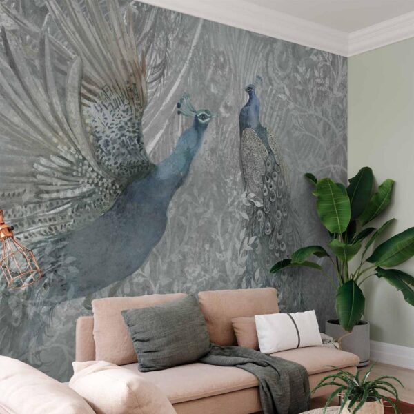 Fotobehang - Peacocks Dancing - Second Variant