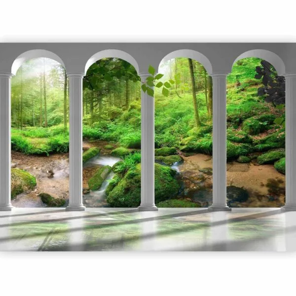 Fotobehang - Pillars and Forest
