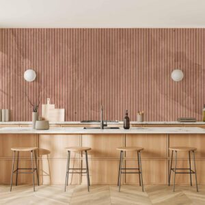 Fotobehang - Pink reed - solid background with textured vertical stripes with pattern
