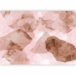 Fotobehang - Pink terrazzo - minimalist background in marble watercolour pattern