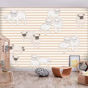 Fotobehang - Playful Dogs
