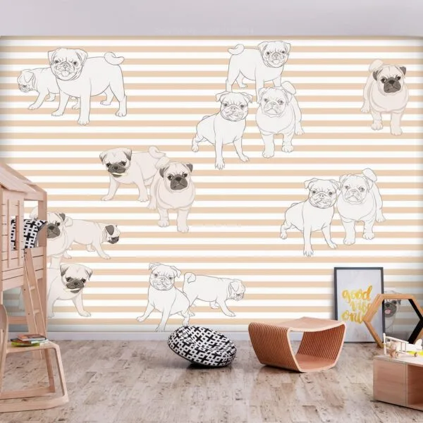 Fotobehang - Playful Dogs