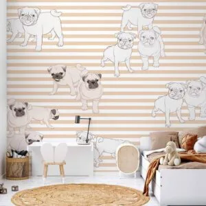 Fotobehang - Playful Dogs