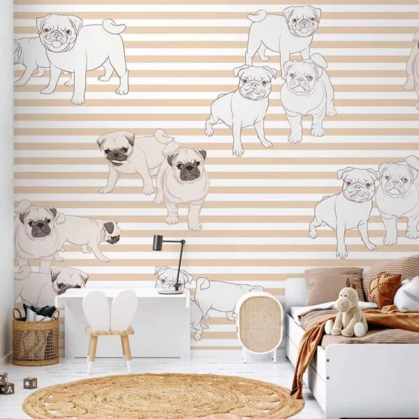 Fotobehang - Playful Dogs