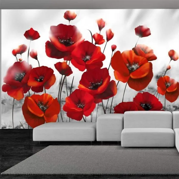 Fotobehang - Poppies in the Moonlight