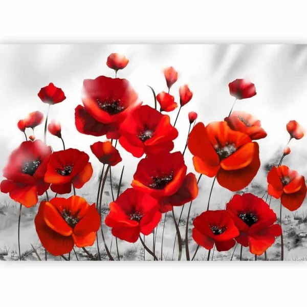Fotobehang - Poppies in the Moonlight