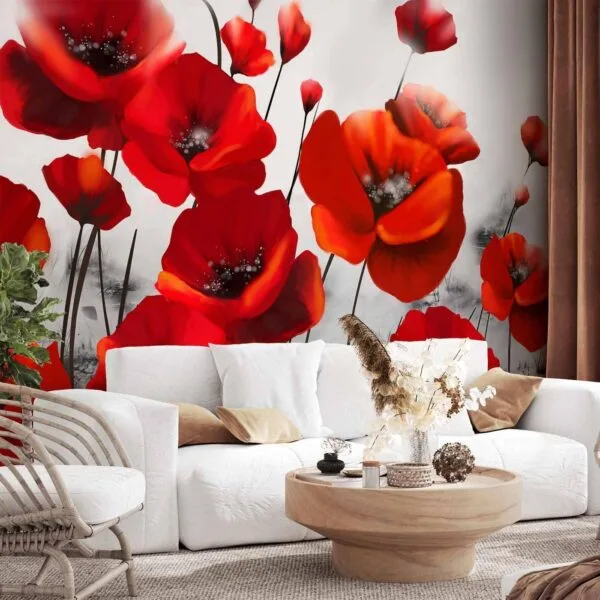 Fotobehang - Poppies in the Moonlight