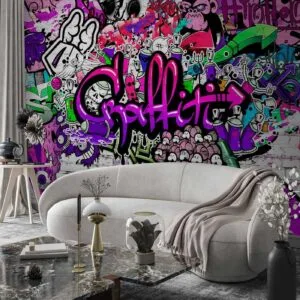 Fotobehang - Purple Graffiti