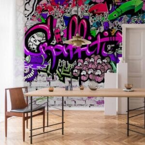 Fotobehang - Purple Graffiti