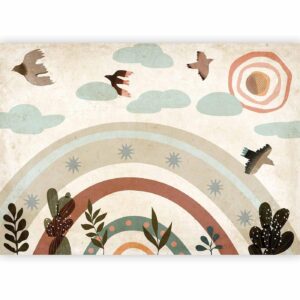 Fotobehang - Rainbow and Birds