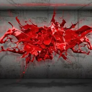 Fotobehang - Red Ink Blot