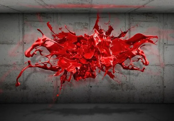 Fotobehang - Red Ink Blot