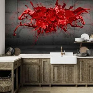 Fotobehang - Red Ink Blot